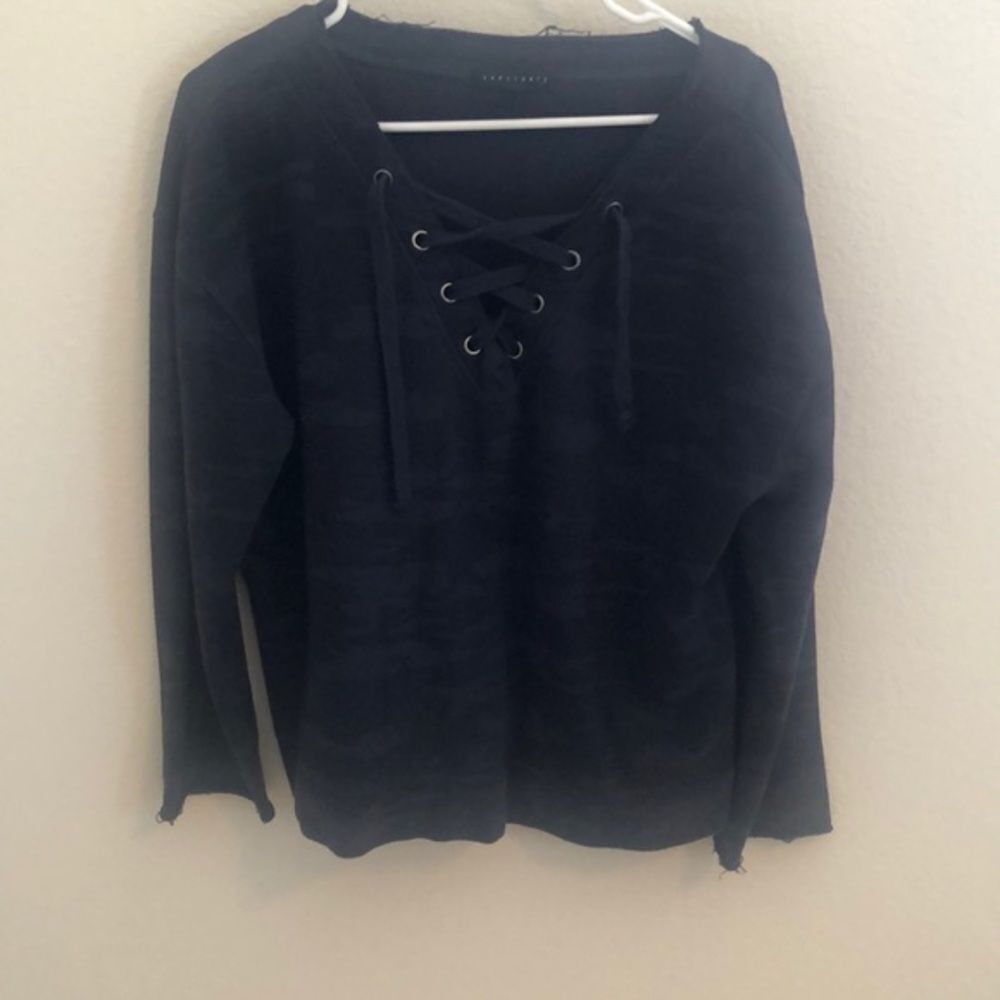 Sanctuary Sweatshirt Navy Blue Camo